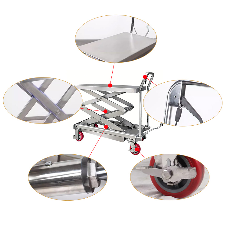 stainless steel hydraulic lifting platform truck